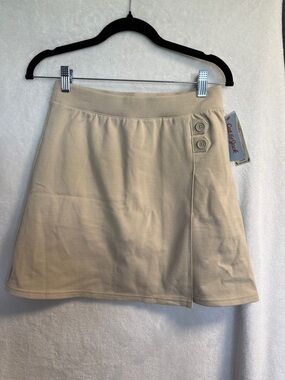 Cat & Jack Cream A-Line Skirt with Side Button Accent